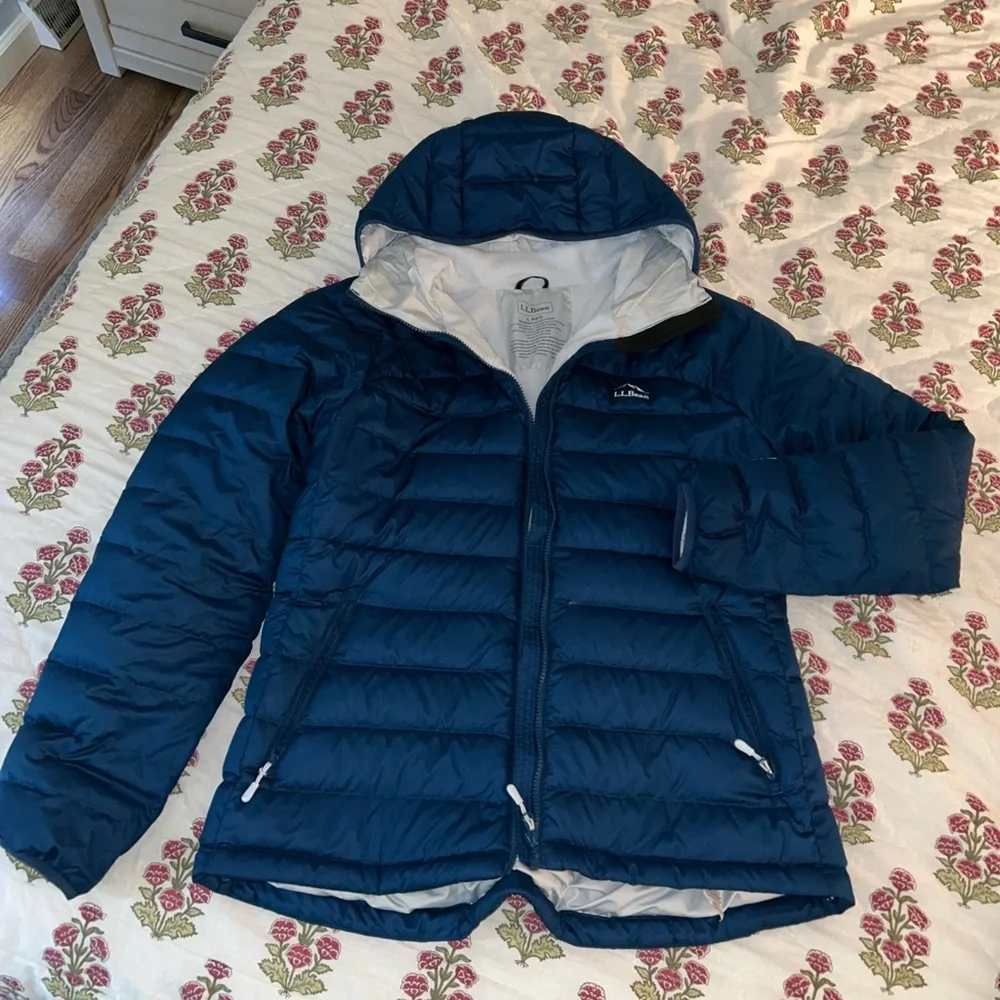 L.L. Bean Blue Puffer Jacket with Hood
